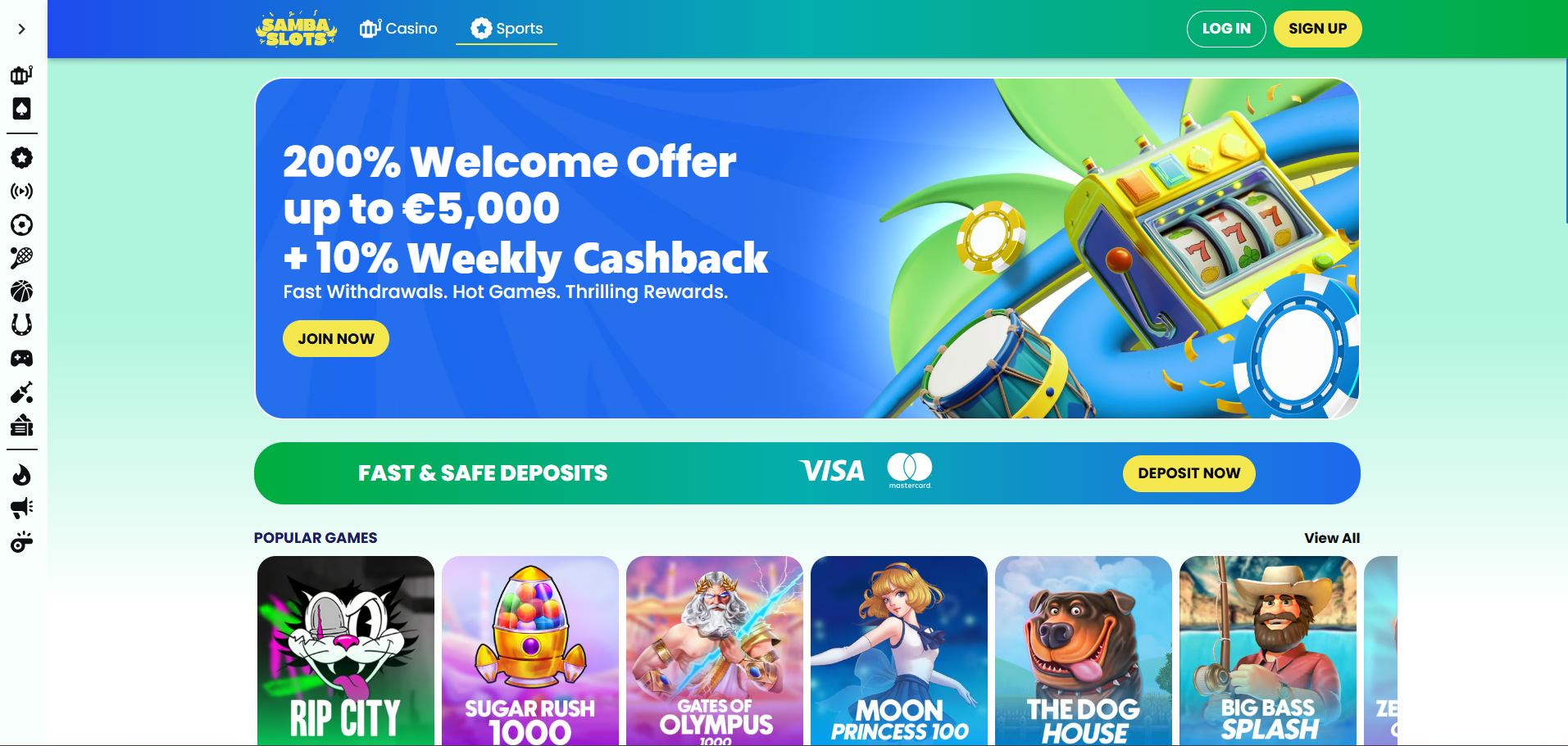 samba slots online casino